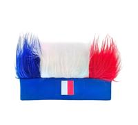 Banderas de Francia Colores Pelucas Afro Diadema Patriótica Pieza para el Cabello Equipo Nacional Partidario Cabello Fiesta de Cabello Sombrero para Eventos Deportivos