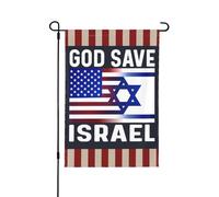 Banderas de Israel Dios salve a Israel Bandera de jardín Banderas de jardín divertidas 12x18 Banderas de jardín de doble cara para exteriores