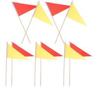 Banderas de Jardín 40 CM 10 Piezas, para Marcar Postes de Madera | Diseño de Estaca para Suelo, Uso en Riego, Poliéster y Madera, Senderos y Trazado