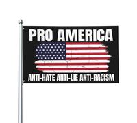 Banderas de jardín Pro América contra el odio, las mentiras y el racismo. Letreros de jardín Anti 47 de 3x5 pies para decoración de césped exterior.