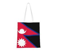 Banderas de la bandera de Nepal. Lona ligera, asas dobles, elegante bolsa de mano para mujer, perfecta para ir de compras, trabajar y llevar todos los días.