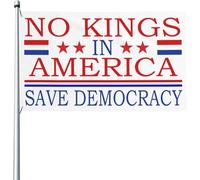 Banderas de No Kings In America de 3x5 pies Salvemos la Democracia Anti Anti 8647 Bandera Arte de pared para exteriores