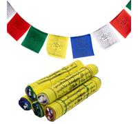 Banderas de oracin tibetana 12 cm x 12 cm - Decoracin al aire libre Banderas impresas a mano - Impreso en Nepal Wind Horse Flag Affirmation 25 Flag