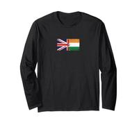 Banderas de Reino Unido e India - India británica Manga Larga