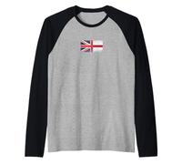 Banderas de Reino Unido e Inglaterra - Inglés británico Camiseta Manga Raglan