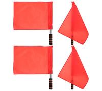 Banderas del Árbitro 4 Piezas para Fútbol al Aire Libre | Señalización Manual de Alta Visibilidad, Agarre Cómodo y Ligero, Asta de Acero Inoxidable y Almohadilla