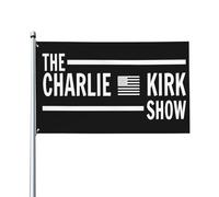 Banderas del espectáculo de Charlie Kirk, pancarta decorativa de 3x5 pies con ojales.