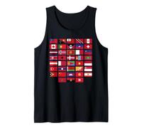 Banderas del Mundo, 38 países para entusiastas de la Bandera roja Degradado Camiseta sin Mangas