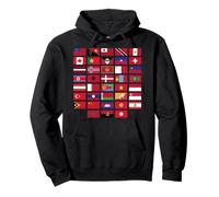 Banderas del Mundo, 38 países para entusiastas de la Bandera roja Degradado Sudadera con Capucha