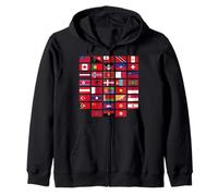 Banderas del Mundo, 38 países para entusiastas de la Bandera roja Degradado Sudadera con Capucha