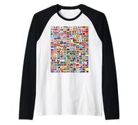 Banderas del Mundo, Banderas internacionales, Banderas de país para niños Camiseta Manga Raglan