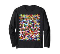 Banderas del mundo en patrón hexagonal, camisetas de banderas nacionales Manga Larga