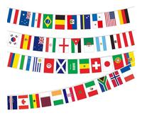 Banderas del Mundo Guirnalda de Estandartes 42 Banderas de Países para Decoraciones 2026 Banderines Internacionales de Doble Cara de 44 Pies para Fiestas de Fútbol y Fiestas Alrededor del M