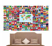 Banderas del Mundo Tapiz - Banderas internacionales 3x5 pies - Bandera Mundial Más 200 países Banderas para Fiestas, Bares, Clubes Deportivos,