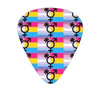 Banderas del orgullo bigénero, trans y pansexual. Púas para guitarra, bajo y guitarra (12 unidades).