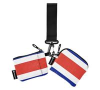 Banderas dobles para mujer con diseño de bandera de Costa Rica, mini tarjetero de moda con bolsillo para monedas con cremallera para mujer, 2 paquetes para tarjetas de crédito
