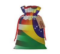 Banderas estadounidenses y brasileñas Bolsa de regalo reutilizable para fiestas y diseño de cordón que hacen que tu regalo sea más delicado