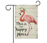 Banderas Este es nuestro lugar feliz Estandarte de Césped 12x18 Inch | Con Ojales Banderas De Balcón Resistente Uv Estandarte para Interior Barra Calle
