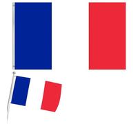 Banderas francesas grandes de 5 x 3 pies con patrón de doble lado, bandera francesa con ojos de latón para la Copa del Mundo 2026 Euro Football Decorations Bastille Day Parade Sport Events Street