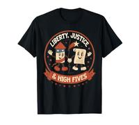 Banderas Fuegos Artificiales Equidad Libertad Justicia USA Patriotic Camiseta