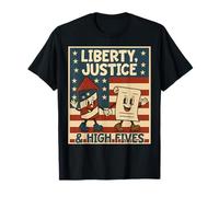 Banderas Fuegos Artificiales Equidad Libertad Justicia USA Patriotic Camiseta