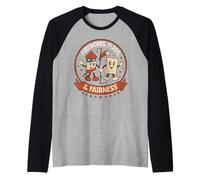 Banderas Fuegos Artificiales Equidad Libertad Justicia USA Patriotic Camiseta Manga Raglan