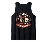 Banderas Fuegos Artificiales Equidad Libertad Justicia USA Patriotic Camiseta sin Mangas