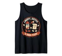 Banderas Fuegos Artificiales Equidad Libertad Justicia USA Patriotic Camiseta sin Mangas
