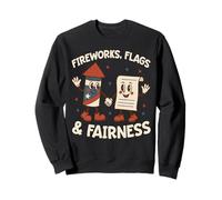 Banderas Fuegos Artificiales Equidad Libertad Justicia USA Patriotic Sudadera