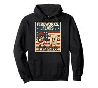 Banderas Fuegos Artificiales Equidad Libertad Justicia USA Patriotic Sudadera con Capucha