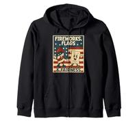 Banderas Fuegos Artificiales Equidad Libertad Justicia USA Patriotic Sudadera con Capucha