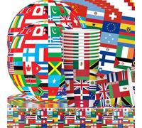 Banderas internacionales del mundo decoraciones para fiestas, bandera internacional, vajilla de fiesta de cumpleaños, 41 piezas, mantel de cartón, servilletas, vasos de papel, suministros para fiestas