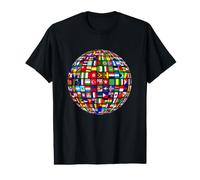 Banderas internacionales del Mundo y Mapa del Mundo para niños Camiseta gráfica económica