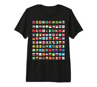 Banderas internacionales del Mundo y Mapa del Mundo para niños Camiseta Premium