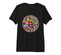 Banderas internacionales del Mundo y Mapa del Mundo para niños Camiseta Premium