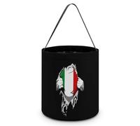 Banderas italianas de Halloween para truco o trato para fiestas, bolsas de caramelos, reutilizable, portátil, cubo