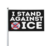 Banderas "Me opongo a ICE" para exteriores, de 2 x 3 pies, anti-ICE, justicia social, bandera de jardín, letreros para patio, decoración de pancartas.
