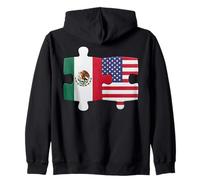 banderas mexicanas americanas rompecabezas orgullosas raíces mexico américa Sudadera con Capucha