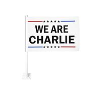 Banderas para coche "We Are Charlie Kirk" - Banderas de héroes - Impresión a doble cara de 12x18 pulgadas para deportes al aire libre