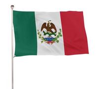 Banderas Primera República Mexicana Exterior Estandarte para Patio 3x5 FT | Resistente Uv Estandarte de Césped Premium Banderas De Balcón para Calle Casas