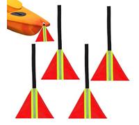 Banderas Reflectantes para Seguridad Kayak - Pack de 4 Rojas | Kit de Transporte Resistente para Kayak, Camión, Canoas, Bicicleta, Remolque