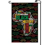 Banderas Símbolos culturales africanos. Motivos del festival del Mes de la | Historia Negra. Pancarta De Jardín Celebraciones 12x18in Doble Cara Bandera Pequeña Impermeable Bandera Al Aire Libre