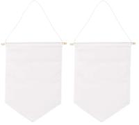 Banderín de tela Rayher, blanco, para personalizar y colgar, 19x21 cm, 46372102 (Paquete de 2)