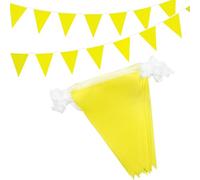 Banderines Amarillos de 15 M/49 Pies, 42 Banderines Triangulares de Tela para Interiores y Exteriores, Cumpleaños, Baby Shower, Bodas, jardín, Decoraciones para Fiestas en el hogar