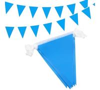 Banderines Azules de 15 M/49 Pies, 42 Piezas de Banderines Triangulares de Tela para Interiores y Exteriores, Cumpleaños, Baby Shower, Bodas, jardín, Decoraciones para Fiestas en el hogar