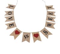 Banderines Colgantes de Lino con Forma de Cola de Moda, banderines de Yute, decoración de Fiesta Premium para cumpleaños, Bodas, Despedidas de Soltera, Hechos de Material ecológico (Amor Dulce)