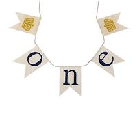 Banderines Colgantes de Lino con Forma de Cola de Moda, banderines de Yute, decoración de Fiesta Premium para cumpleaños, Bodas, Despedidas de Soltera, Hechos de Material ecológico (Letras de Corona