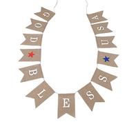 Banderines Colgantes de Lino con Forma de Cola de Moda, banderines de Yute, decoración de Fiesta Premium para cumpleaños, Bodas, Despedidas de Soltera, Hechos de Material ecológico (Dios Bendiga a