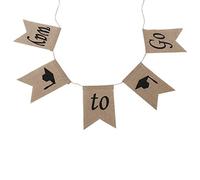 Banderines Colgantes de Lino con Forma de de Moda, banderines de Yute para decoración de Fiestas, Hechos de Material ecológico de Primera Calidad, cumpleaños, (Camino a Seguir Doctor