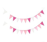Banderines con cuerda para baby shower, boda y celebración de cumpleaños, decoración hecha de banderas triangulares de poliéster para cualquier entorno (C)